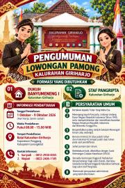 Pembukaan Lowongan Pamong Kalurahan dan Staf Kalurahan Giriharjo